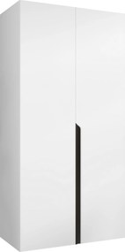 Ντουλάπα Mila I Δίφυλλη-Λευκό - Μαύρο