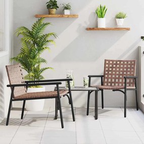 vidaXL Καρέκλα Κήπου 2 pcs Μαύρο 79 x 56 x 73.5 εκ. συνθετικό ρατάν