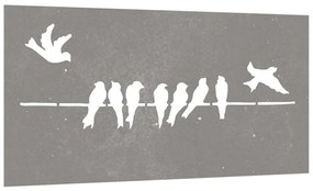 vidaXL Διακοσμητικό Κήπου Επιτοίχιο Σχ. Πουλιά 105x55 εκ Ατσάλι Corten