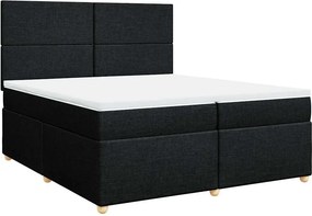 vidaXL Κρεβάτι Boxspring με Στρώμα Μαύρο 200x200 εκ. Υφασμάτινο