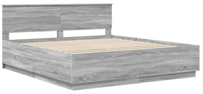 vidaXL Σκελετός Κρεβατιού με κεφαλάρι Γκρίζο Σονομα 200 x 200 cm