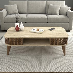 Τραπεζάκι Σαλονιού Τραβερτίνη DRADECO 105x60x35