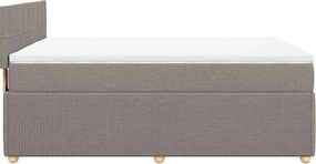 vidaXL Κρεβάτι Boxspring με Στρώμα Taupe 140x200 εκ. Υφασμάτινο