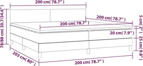 vidaXL Κρεβάτι Boxspring με Στρώμα Γκρι 200x200 εκ. Συνθετικό Δέρμα