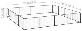 vidaXL Σπιτάκι Σκύλου Μαύρο 16 μ² Ατσάλινο