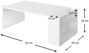 Τραπεζάκι σαλονιού View Megapap χρώμα λευκό 95x50x34εκ.
