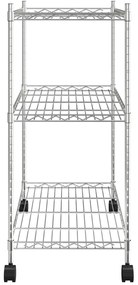 vidaXL Ραφιέρα 3 Επιπέδων με Τροχούς Χρωμέ 60x35x81 εκ. 150 κ.
