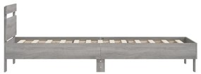 Πλαίσιο Κρεβατιού με Κεφαλάρι Γκρι Sonoma 90x200 εκ. Επεξ. Ξύλο - Γκρι