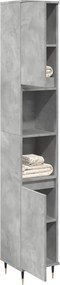 vidaXL Ντουλάπι Μπάνιου Γκρι Σκυροδέματος 30x30x190 εκ. Επεξ. Ξύλο