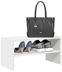 Ράφι παπουτσιών στοιβαζόμενο λευκό 60x30x30,5 cm