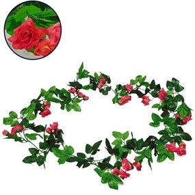 Τεχνητή Γιρλάντα Τριαντάφυλλα 09017 220cm Fuchsia Globostar Plastic