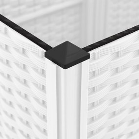 vidaXL Κήπος Γλαστράκι με Ροδάκια Λευκό 80 x 40 x 48 cm PP