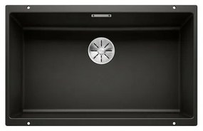 Blanco Subline-U 700-U Black SILGRANIT™ PuraDur™ Γρανιτένιος Νεροχύτης Υποκαθήμενος με 1 Γούρνα 73x46 cm