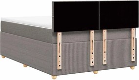 vidaXL Κρεβάτι Boxspring με Στρώμα Taupe 160x200 εκ. Υφασμάτινο