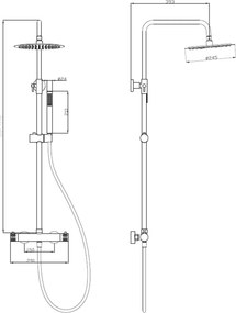 Sparke Rotondo 02 Black Matt - Στήλη ντουζ 2 εξόδων