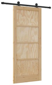 vidaXL Συρόμενη Πόρτα ORKDAL Φυσικό και μαύρο 86 x 198.5 cm