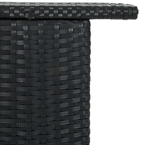vidaXL Τραπέζι Μπαρ Κήπου Μαύρο 120x55x110 εκ. από Συνθετικό Ρατάν