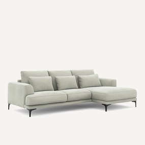 Γωνιακός αριστερός καναπές με βελούδινη ταπετσαρία stonewashed, Marsile