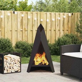 vidaXL Φωτιά Πυραμίδα 58x36x100 εκ. Ανοξείδωτο Χάλυβα