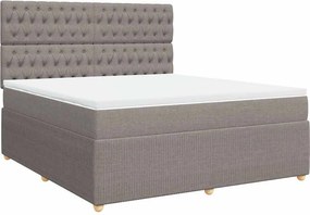 vidaXL Κρεβάτι Boxspring με Στρώμα Taupe 180x200 εκ. Υφασμάτινο