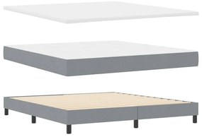 vidaXL Κρεβάτι box spring με στρώμα Ανοιχτό γκρι 180 x 200 cm ύφασμα