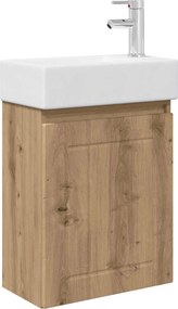 vidaXL Μονάδα μπάνιου με βρύση Artisan Δρυς 45,5 x 25,5 x 84 εκ