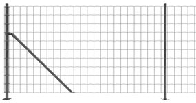 vidaXL Συρματόπλεγμα Περίφραξης Ανθρακί 1,1 x 25 μ. με Βάσεις Φλάντζα