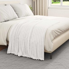 vidaXL Κουβέρτα Λευκό 150 x 130 εκ Μαλλί