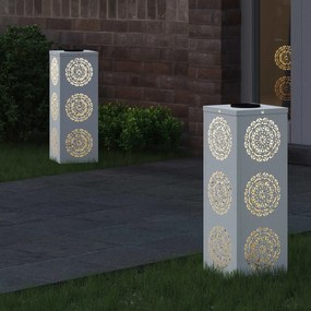 vidaXL Ηλιακό LED Φως Δρόμου 2 pcs Θερμό λευκό 18 x 18 x 50 εκ.