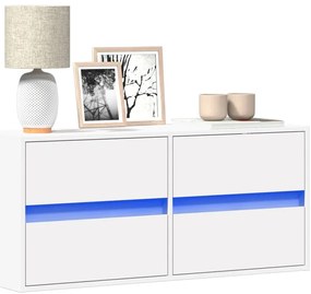 vidaXL Έπιπλο Τοίχου Τηλεόρασης με LED Λευκό 100x31x45 εκ.