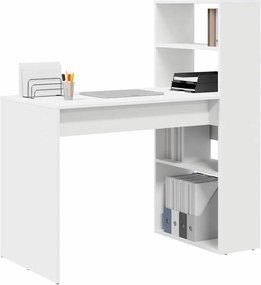 vidaXL Γραφείο Λευκό Επεξεργασμένο Ξύλο 113 x 54 x 120 εκ.