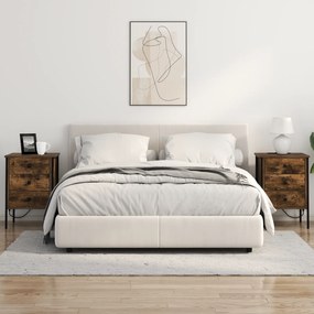 vidaXL Κομοδίνο Καπνιστή δρυς 42 x 41 x 61 εκ Επεξεργασμένο ξύλο