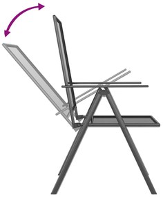 vidaXL Σετ Τραπεζαρίας Κήπου 7 Τεμαχίων Ανθρακί από Ατσάλι