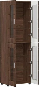 vidaXL Highboard Καφέ δρυς 60 x 35 x 182 εκ. Επεξεργασμένο ξύλο