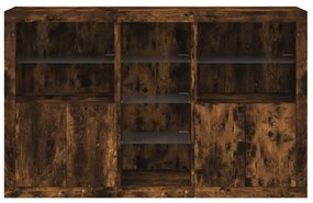 vidaXL Μπουφές με Φώτα LED Καπνιστή Δρυς 162 x 37 x 100 εκ.
