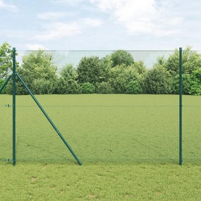 vidaXL Welded Wire Fence με 7 Πάσσαλους Πράσινο 1.5x10 μ Χάλυβα