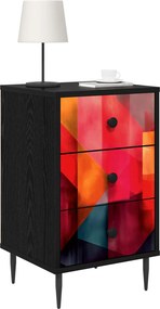 vidaXL Κομοδίνο HEESCH 2 τμχ. Μαύρη Δρυς 36 x 33 x 61 εκ.