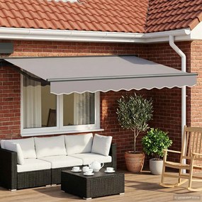 vidaXL Manual Awning Frame with Solar LED 3 x 2,5 m Ανθρακί
