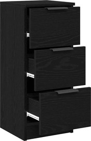 vidaXL Πλαϊνό γραφείο με συρτάρι 2 pcs Μαύρη Οξυά 30 x 30 x 70 εκ.