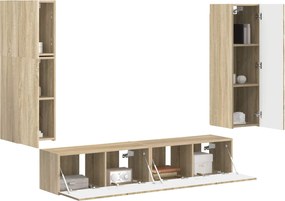 vidaXL Σετ επίπλου τηλεόρασης 4 pcs Δρύς Sonoma Επεξεργασμένο ξύλο