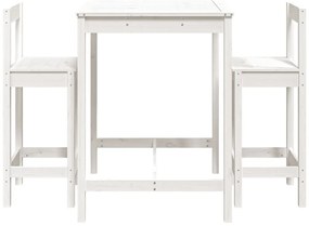 vidaXL Σετ Επίπλων Μπαρ 3 Τεμαχίων Λευκό από Μασίφ Ξύλο Πεύκου