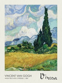 Αναπαραγωγή Wheatfield with Cypresses (1889), Vincent van Gogh