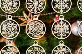 Intra απο ξύλο plywood 3mm-4mm πάχος Cut  Christmas Ball 05 Δίασταση 8x8 cm INTRAFABR-79428466