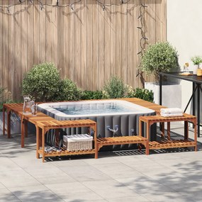 vidaXL Περίβλημα Τζακούζι Καφέ 250 x 250 cm Μασίφ ξύλο ακακίας