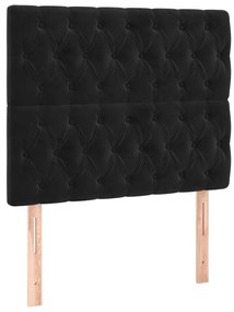 vidaXL Κρεβάτι Boxspring με Στρώμα Μαύρο 90x190 εκ. Βελούδινο