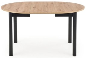 Τραπέζι Houston 961, Μαύρο, Artisan βελανιδιά, 76cm, 29 kg, Επιμήκυνση, Φυσικό ξύλο καπλαμά, Ινοσανίδες μέσης πυκνότητας | Epipla1.gr