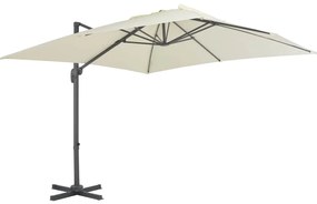 vidaXL Ομπρέλα Κρεμαστή Πρόβολος Άμμου 300x300εκ. με Ιστό Αλουμινίου