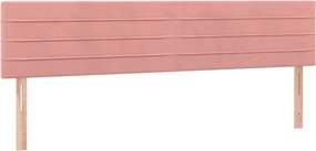 vidaXL Κρεβάτι Boxspring με Στρώμα &amp; LED Ροζ 180x200 εκ. Βελούδινο