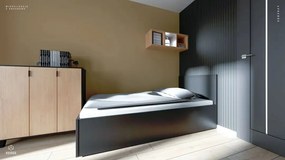 Κρεβάτι παιδικό Simple-Μαύρο - Λευκό - 95.50Χ206.00Χ90.00cm