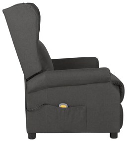 vidaXL Πολυθρόνα Μασάζ Σκούρο Γκρι Υφασμάτινη